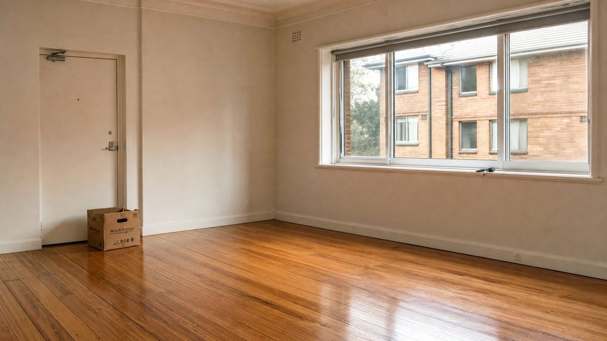Empty Canberra rental cleaned to bond standard with keys on the windowsill